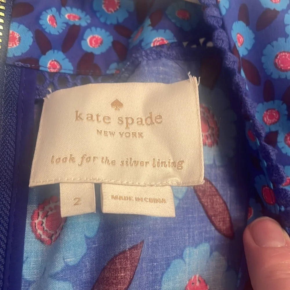 kate spade Blue Floral Sleeveless Fit-and-Flare Dress